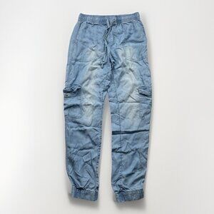 Y2K C&C California 100% Lyocell Cargo Pants Baby Blue Lightweight Wom Size XS